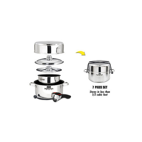 Magma Nesting 7-Piece Stainless Steel Cookware Set with Ceramica