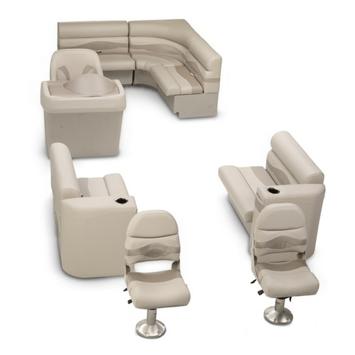 Lippert - 768543 - Deluxe Pontoon Seat Kit-champaign