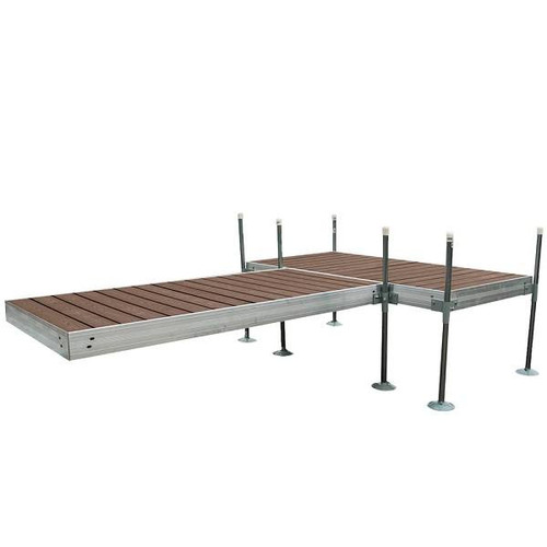 Tommy Docks T-Shaped Dock w/Woodland Brown Decking