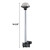 Perko 1634DP0CHR all-round white navigation light with folding horizontal mount Dimensional drawing with total height of light and base