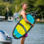 Phase 5 Diamond Turbo Wakesurf Board 2022 - Man holding board on back of boat