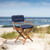 Whitecap Teak Director's Chair w/ Navy Seat Covers on the beach