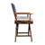 Whitecap Teak Director's Chair w/ Navy & White Seat Covers side view