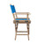 Whitecap Sanded Teak Director's Chair w/ Blue Covers Side View