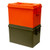 Alert Orange and Olive Green Dry Box Stacked on Each Other