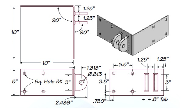 Tie Down 26400 Dimensions