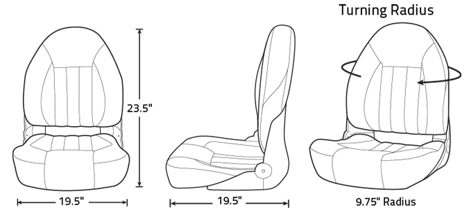 Tempress ProBax Boat Seat Dimensions
