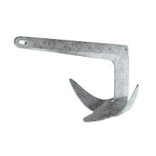 Picture of a galvanized Bruce anchor also known as a claw anchor