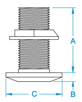 Groco TH Series Thru-Hull Diagram