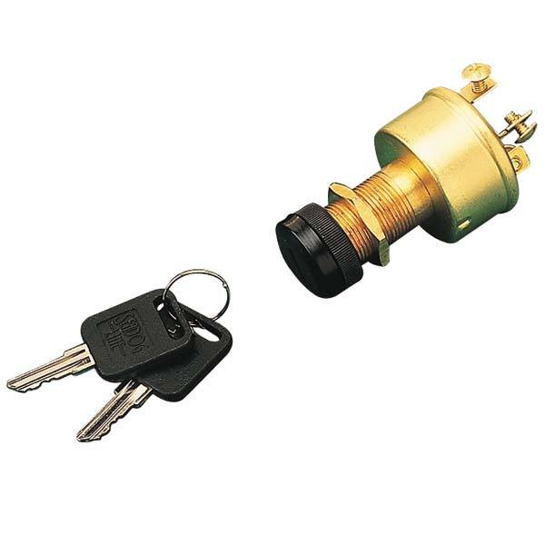 Sea Dog Marine Marine Ignition Switch 3 Position - 3 Terminal - Brass - $32.49 at Wholesale Marine