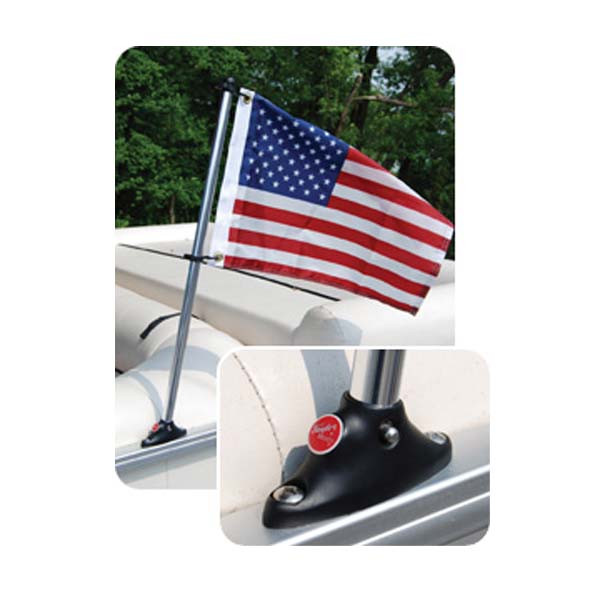 Taylor Made Pontoon Flag Pole w/ Socket & Flag