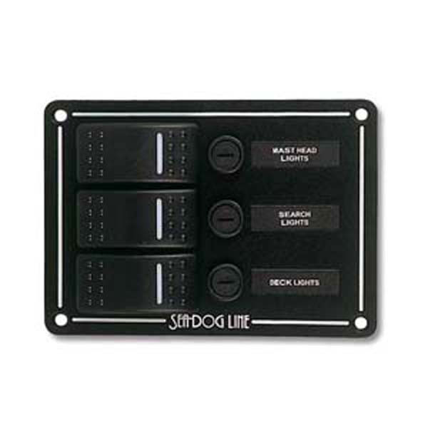 Sea Dog Three Rocker Switch Panel