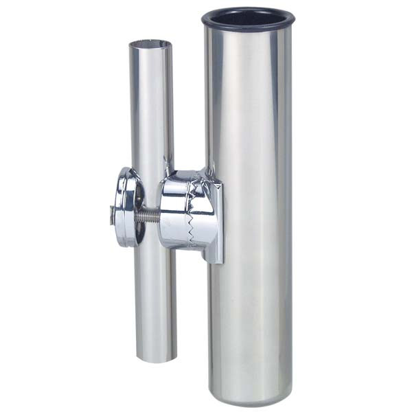 Perko Chrome Clamp-On Fishing Rod Holder for 3-4" to 1" Rails