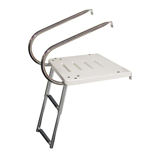 JIF 2-Step I/O Transom Platform w/ Under Platform Ladder