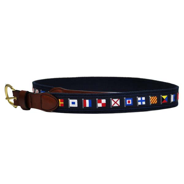 Leather Man Limited Nautical Code Flag Belts Navy - $18.99 at Wholesale Marine