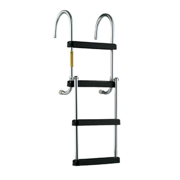 Garelick Removable Folding Pontoon Boarding Ladder w/ Deck Mounting Cups