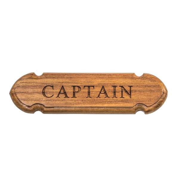 Whitecap Teak Captain Name Plate