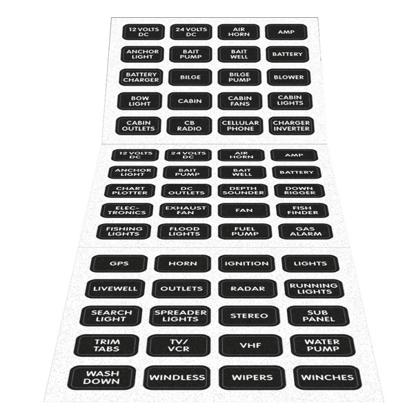 Blue Sea Black DC Label Set