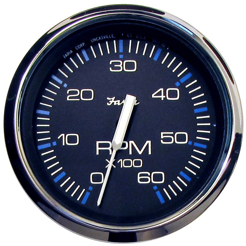 Faria Chesapeake Black SS 4" 6K Gas Tachometer (I/B & I/O)