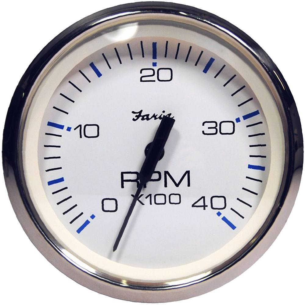 Faria Chesapeake White 4K Diesel Tach - Magnetic Pick-Up