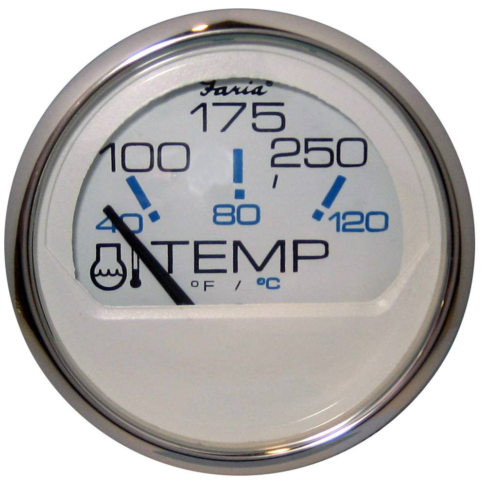 Faria Chesapeake White SS 2" Water Temp Gauge (100-250 F)