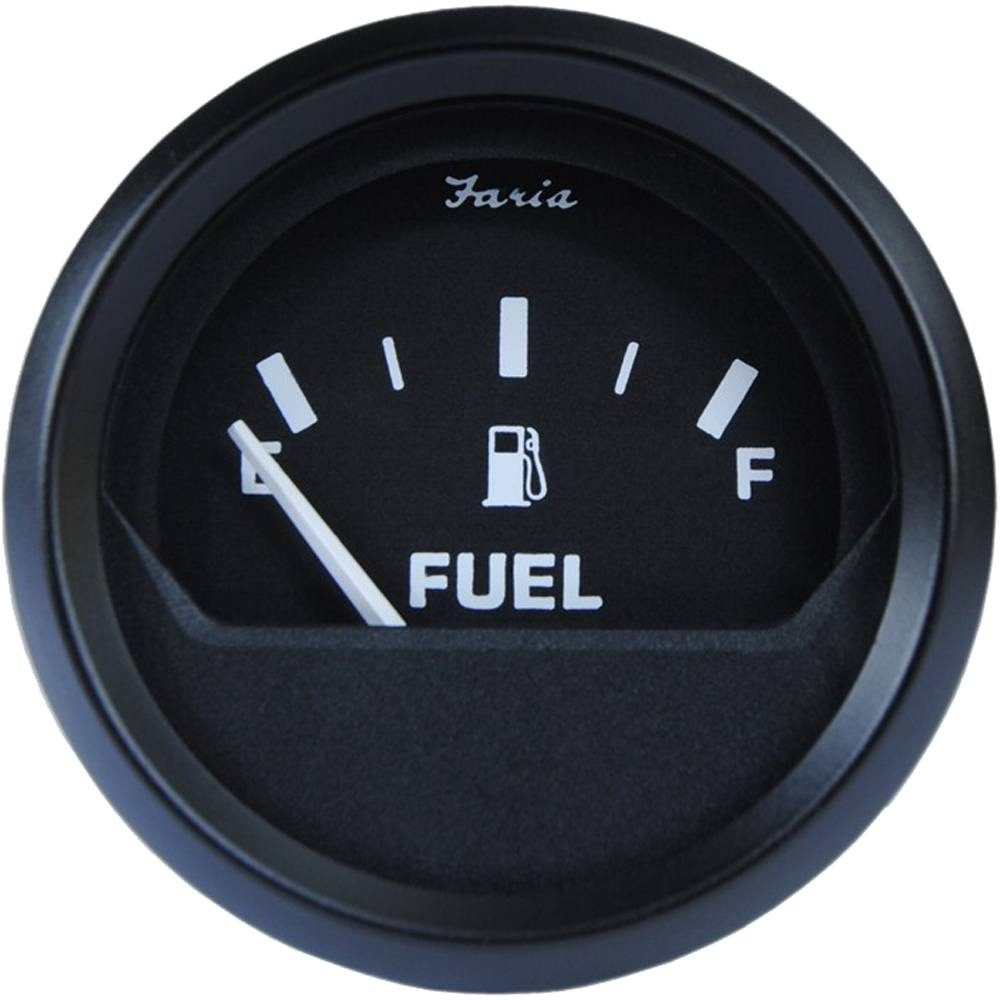 Faria Euro Black 2" Fuel Level Gauge (E-1/2-F)