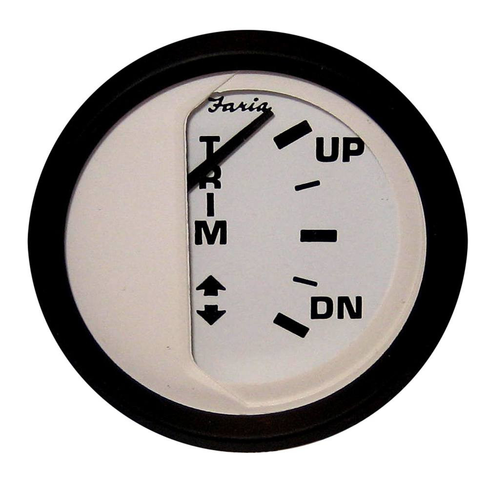 Faria Euro White 2" Trim Gauge (J/E/Suzuki Outboard)