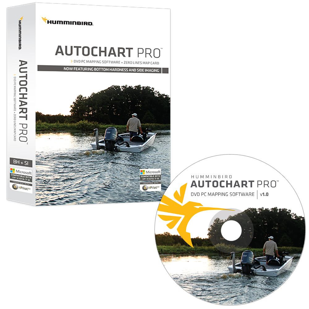 Humminbird 600032-1 AutoChart PRO DVD PC Mapping Software w/No Lines Map Card