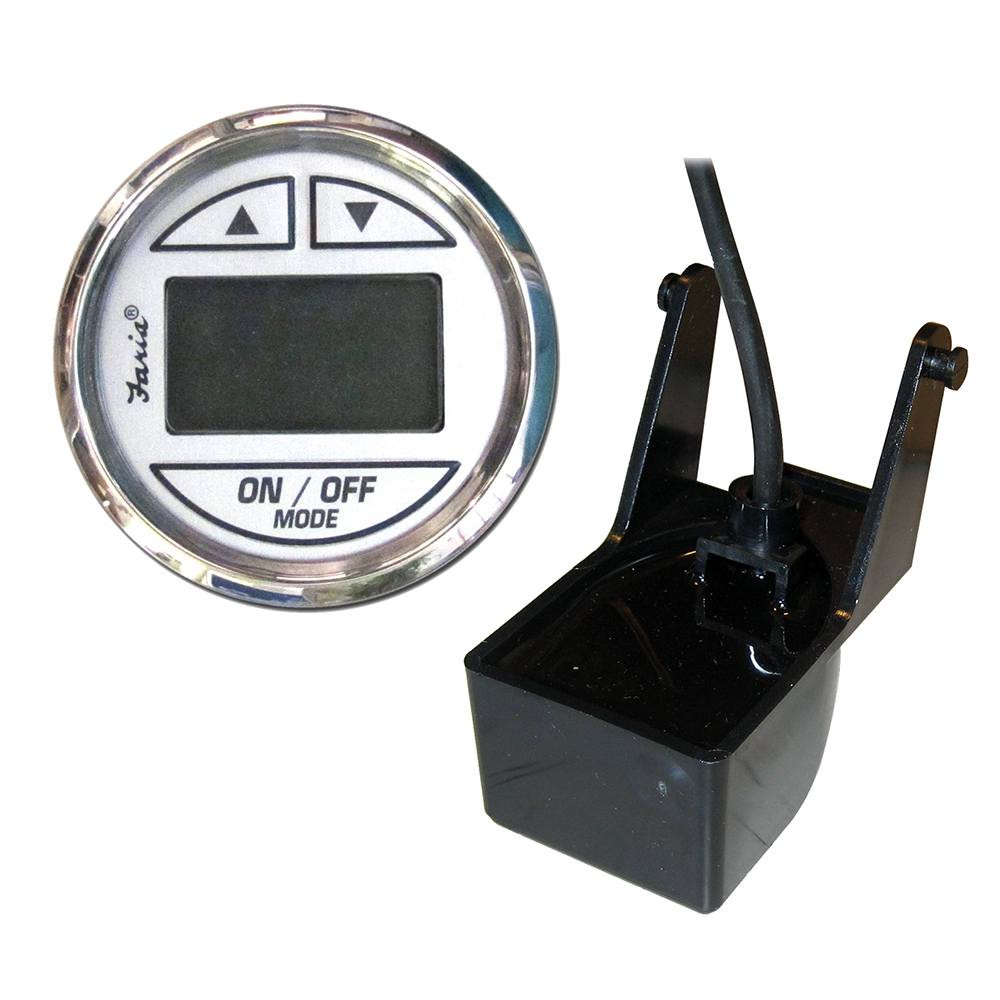 Faria Chesapeake SS White Depth Sounder w/Transom Transducer