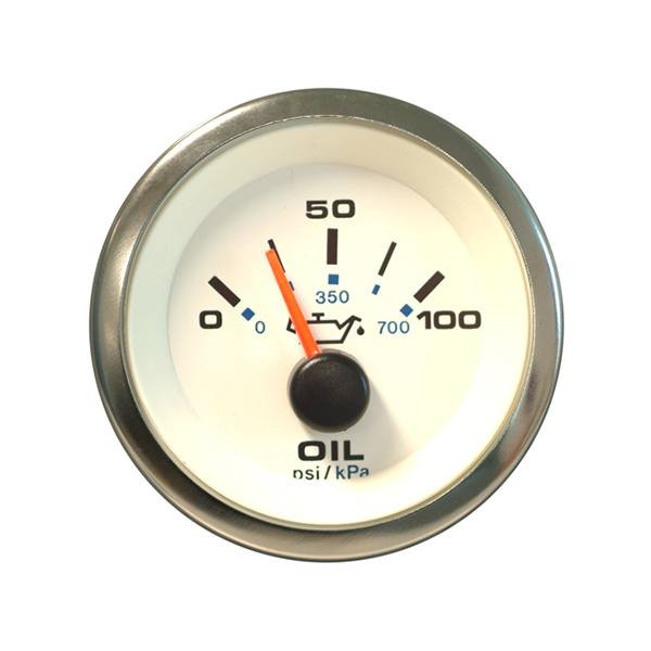 Sierra 62543P White Premier Pro Series Oil Pressure Gauge