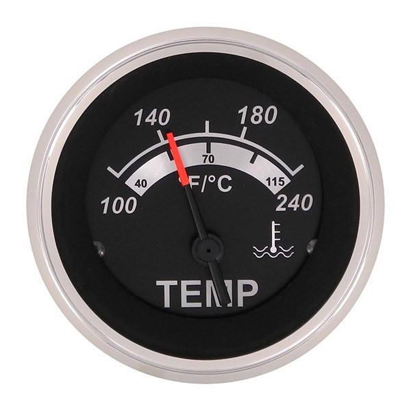 Sierra 67020P Black Sterling Series Water Temp Gauge