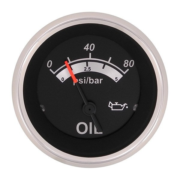 Sierra 67022P Black Sterling Series Oil Pressure Gauge