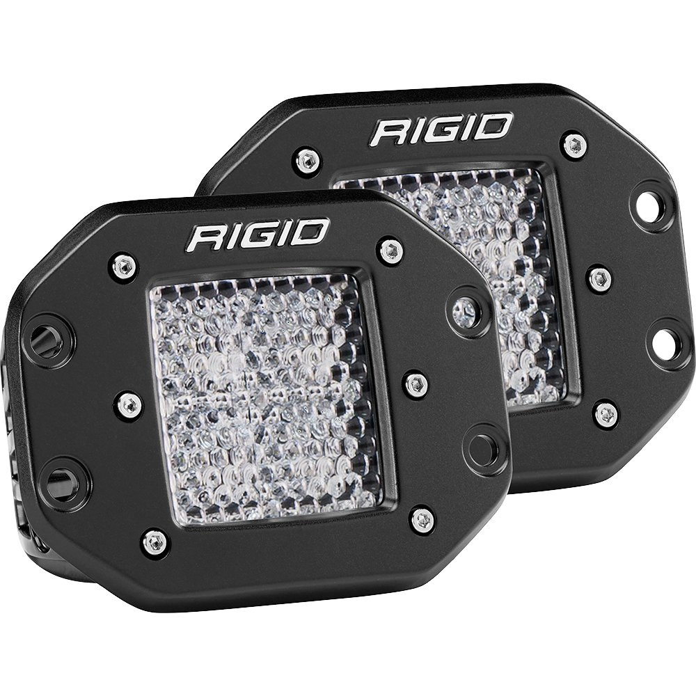 Rigid Industries D-Series PRO - Flush Mount - Diffused - Pair - Black