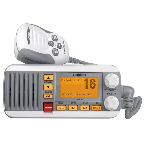 White Uniden UM385 Fixed Mount VHF Radio