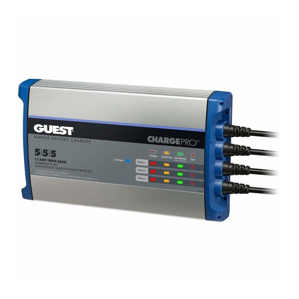 Guest On-Board Battery Charger - 15A - 3-Bank
