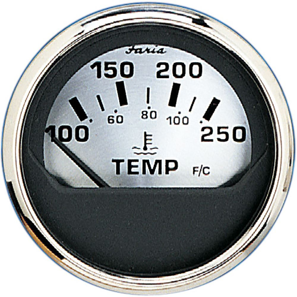 Faria 2" Water Temp Gauge (100-250F) - Spun Silver