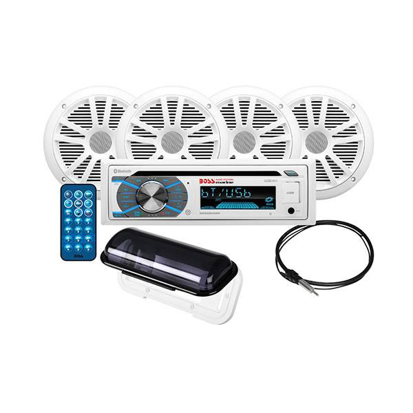 Boss Audio Marine Stereo Package w/ 4 Speakers & Antenna