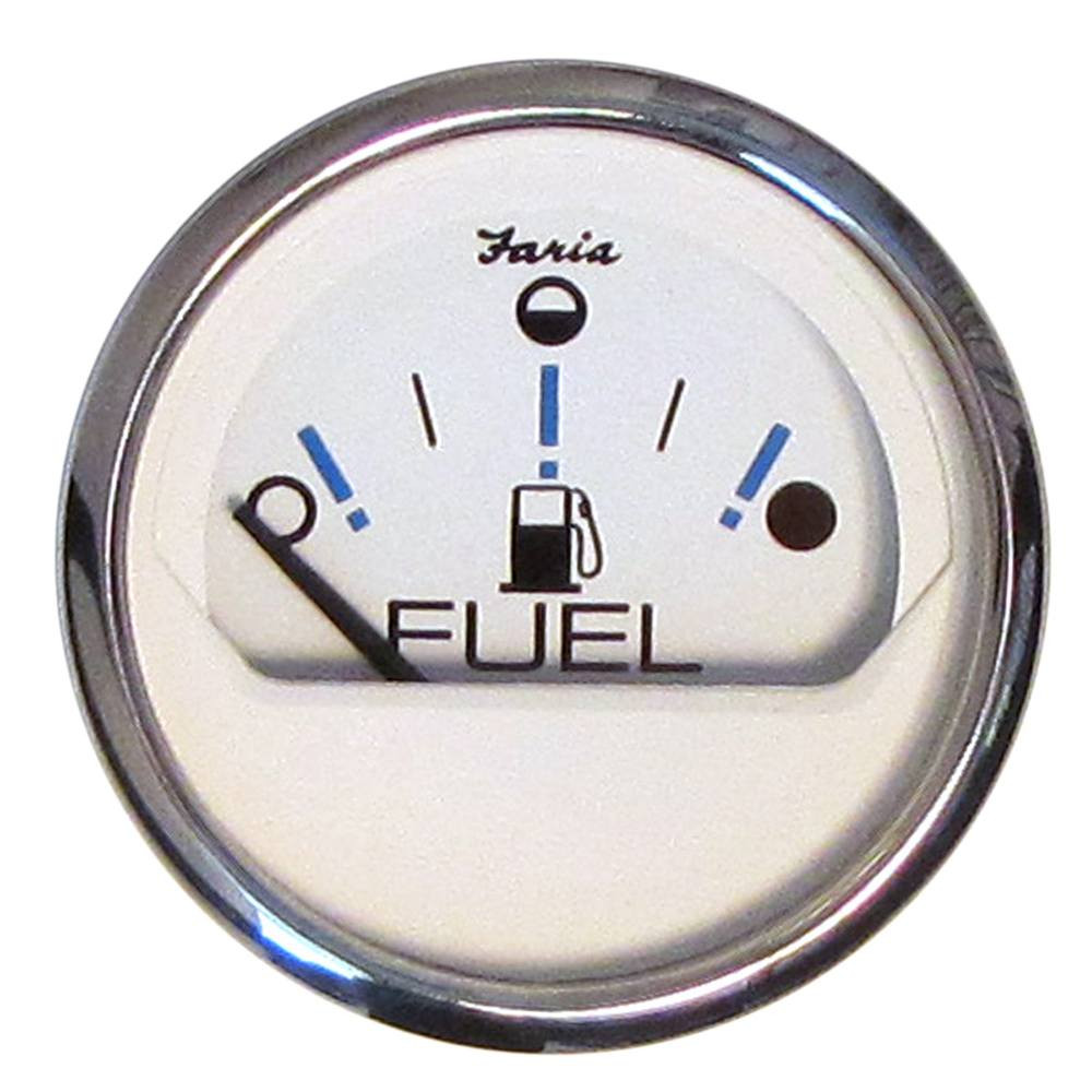 Faria Chesapeake White SS 2" Metric Fuel Gauge - (E-1/2-F)