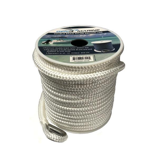 Gen3 Marine Double Braid Nylon Anchor Line - White