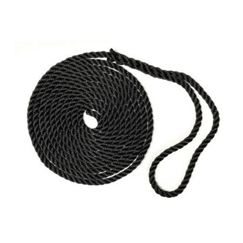 Gen3 Marine 3-Strand Twisted Nylon Dock Line - Black