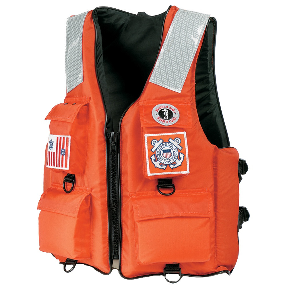 Mustang 4-Pocket Flotation Vest - Orange - Small