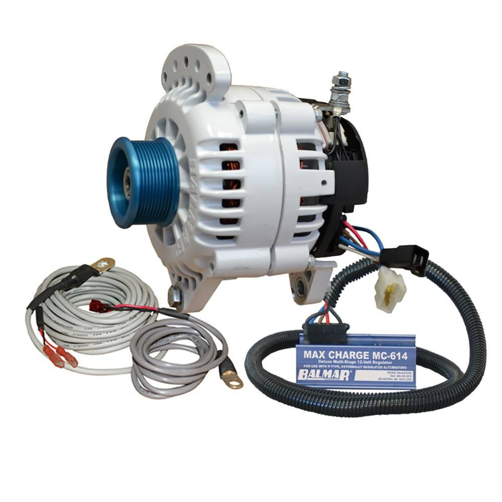Balmar 60-YP-MC-100-J10 Alternator 100 AMP Kit 12V 3.15" Dual Foot Saddle J10 Pulley Regulator Temp Sensor
