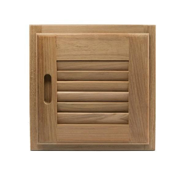 Whitecap Louvered Teak Door & Frame - Right Hand