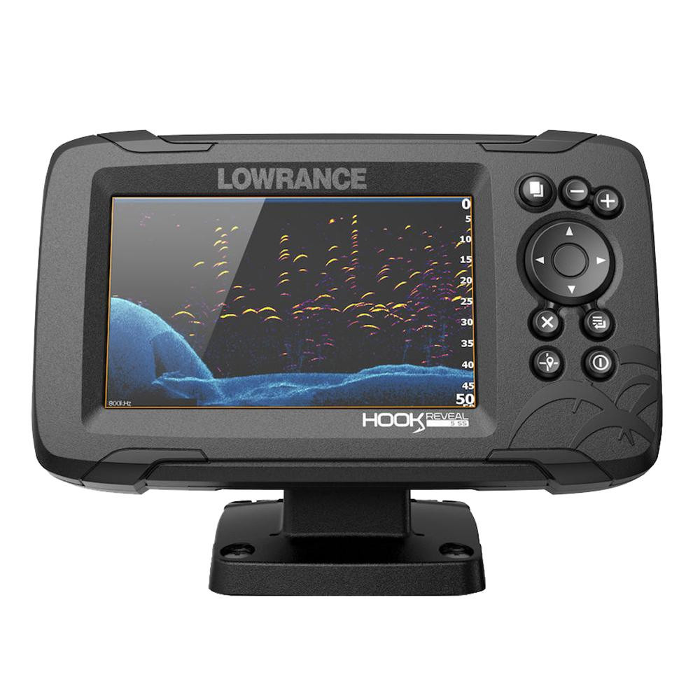 Lowrance HOOK Reveal 5 Combo w/50/200kHz HDI Transom Mount  C-MAP Contour+ Card