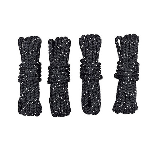 Gen3 Marine Double Braid 3/8" x 15' Black Reflective Black Dock Line with Spliced Eye - 4 Pack