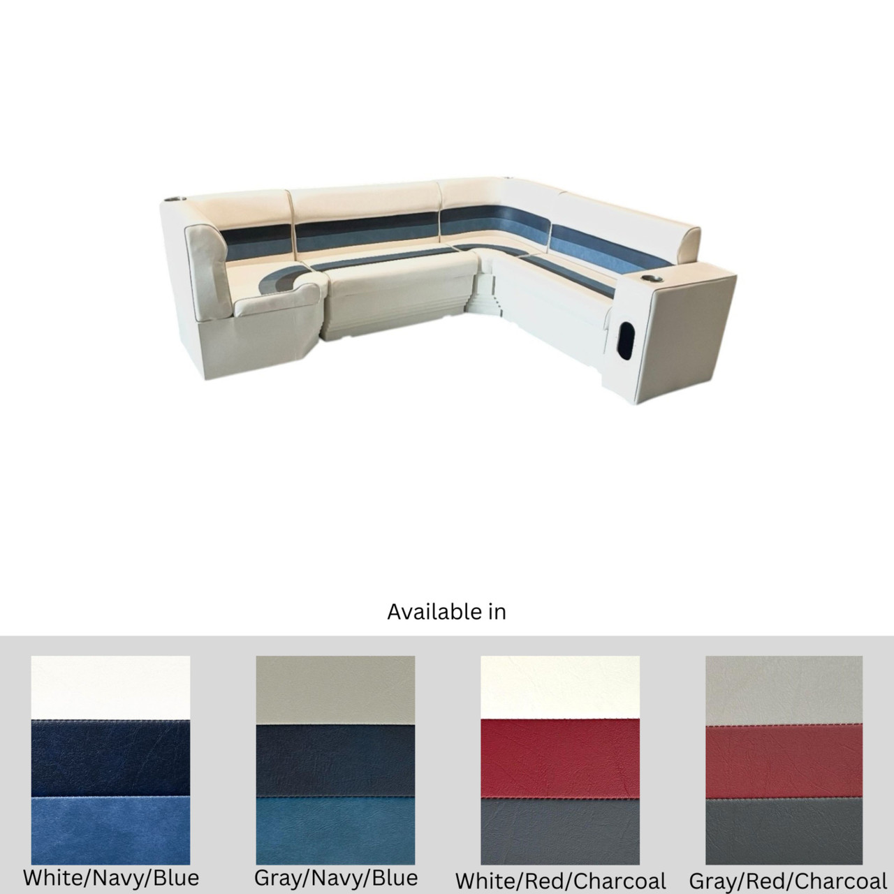 Horizon Boat Seats Horizon Premium Rear L Pontoon Furniture Set - $1428.79 at Wholesale Marine