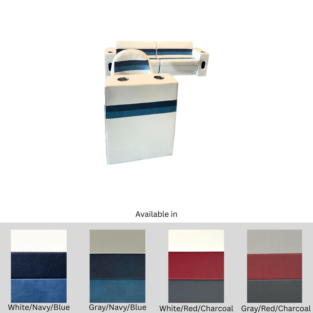 Horizon Boat Seats Horizon 74" Bench Set with Square Armrests Captains Chair & Helm - $1403.49 at Wholesale Marine