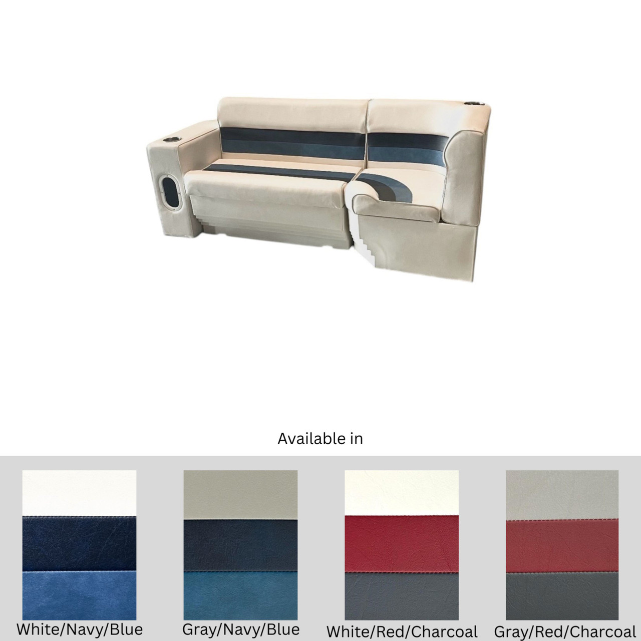 Horizon Boat Seats Horizon Premium Front Couch with Corner Pontoon Furniture Set - $778.39 at Wholesale Marine