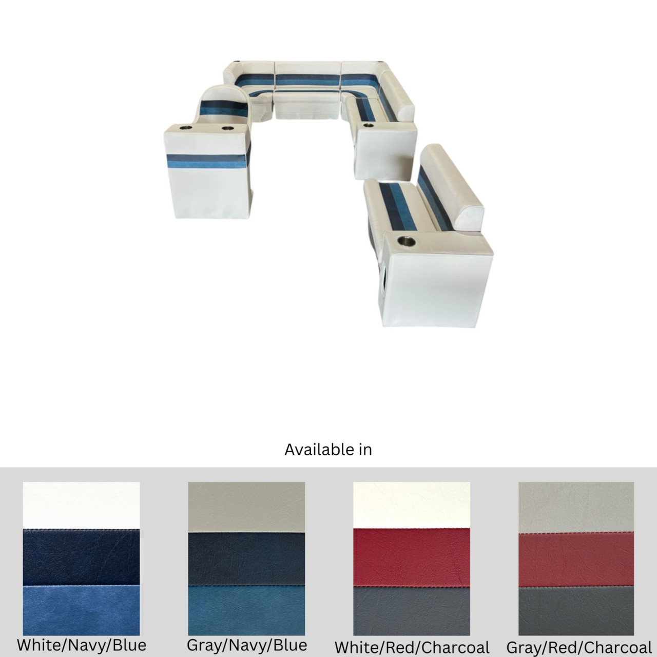 Horizon Boat Seats Horizon Premium Rear L with Front Couch Pontoon Furniture Set - $2662.99 at Wholesale Marine