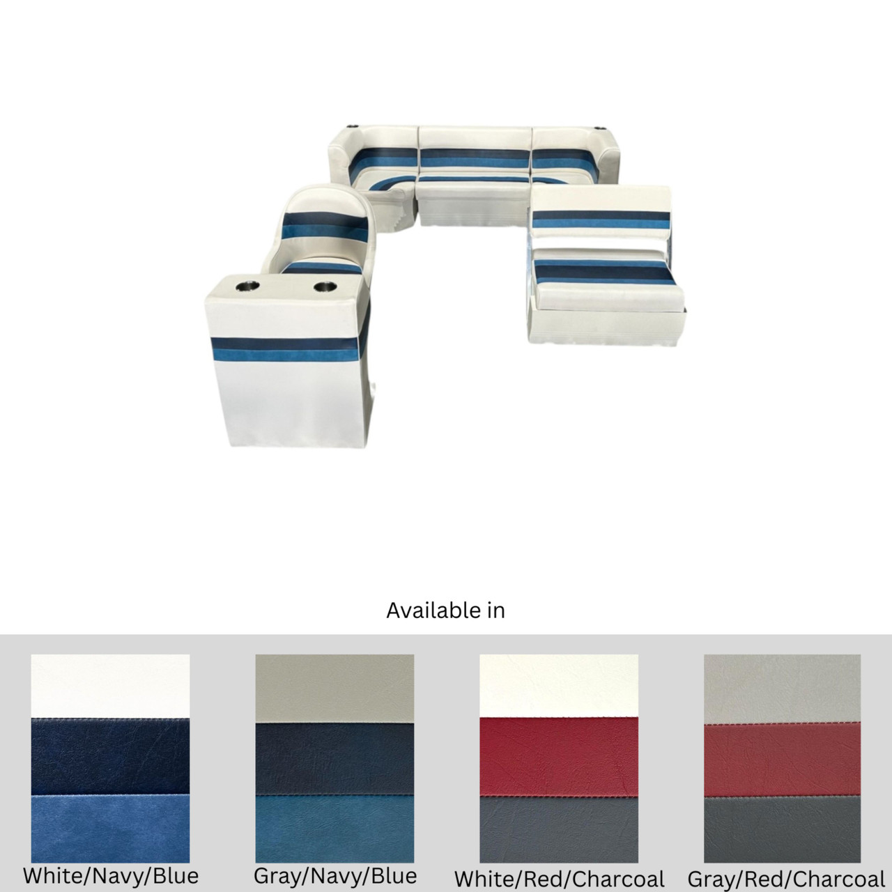Horizon Boat Seats Horizon Premium Rear U Pontoon Furniture Set with Swingback - $1872.29 at Wholesale Marine